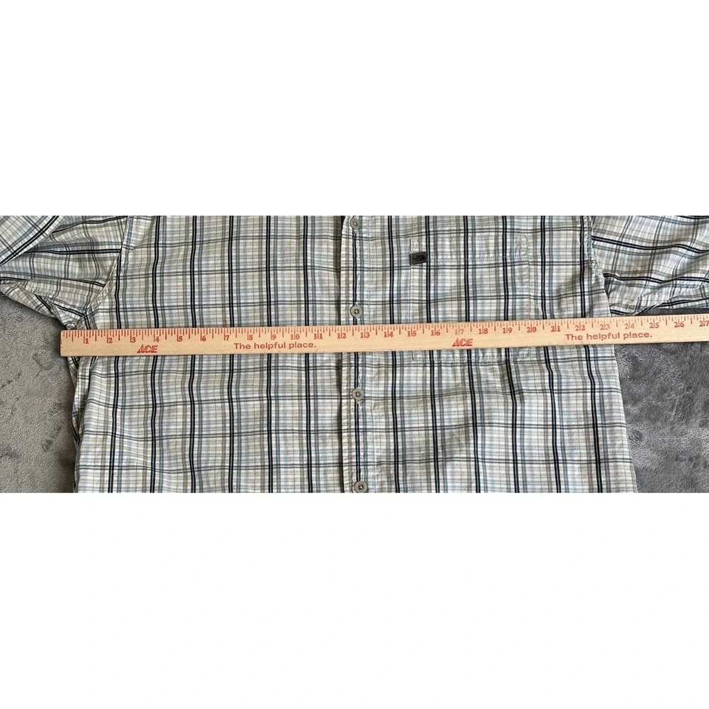 North Face Men's Dress Shirt Check Size Large Blue White‎